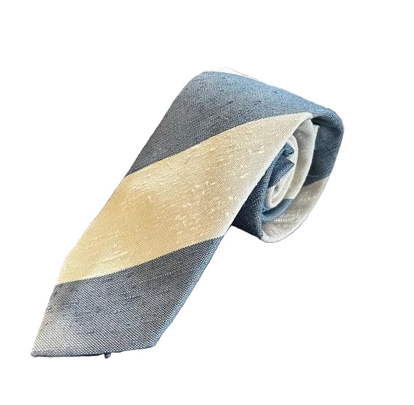 Seaward and Stearn Cotton/Silk Wide Stripe Tie: Blue – Craig