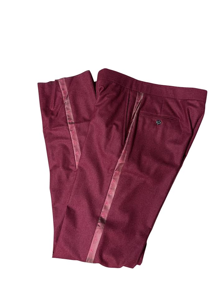 Craig Reagin Wool Tuxedo Pant: Red