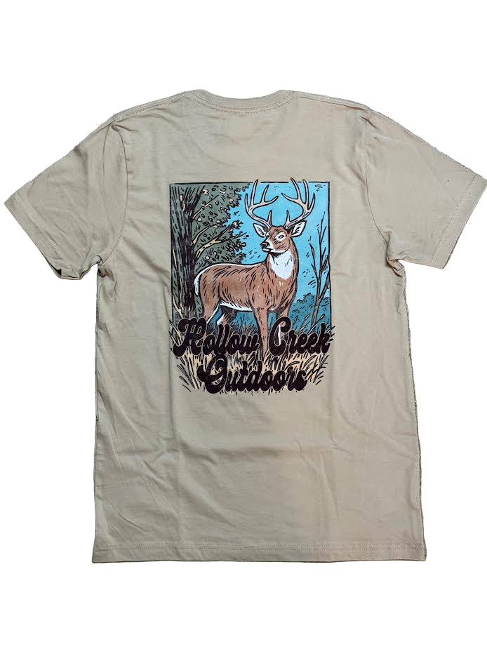 Hollow Creek Clothing Stag T-shirt: Khaki
