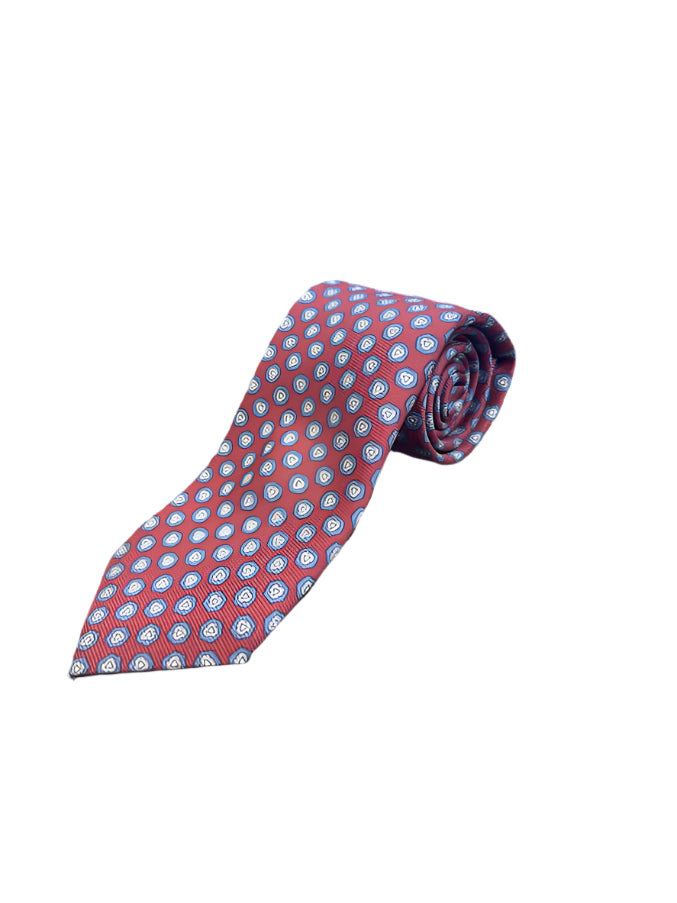 Robert Jensen Medallion Print Tie: Maroon