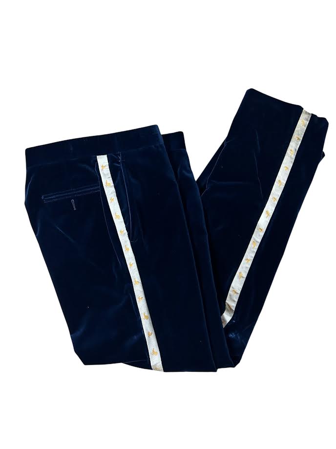 Craig Reagin Velvet Tuxedo Pant: Navy