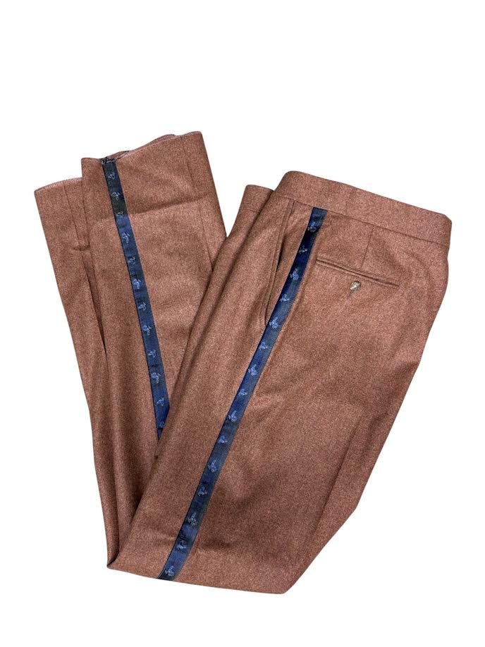 Craig Reagin Wool Tuxedo Pant: Chestnut