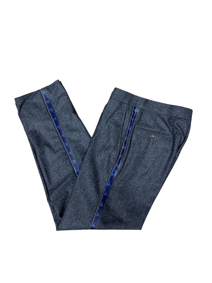Craig Reagin Wool Tuxedo Pant: Grey & Navy