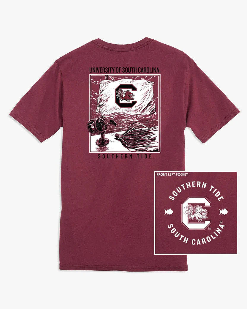 Southern Tide University of South Carolina Fishing Flag Tee: Chianti