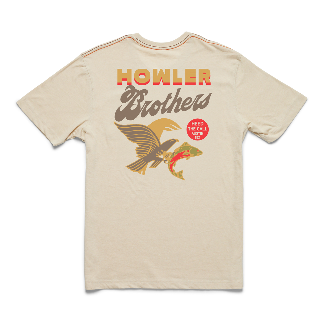 Howler Bros Cotton Pocket T-Shirt: Osprey Prey: Sand Heather