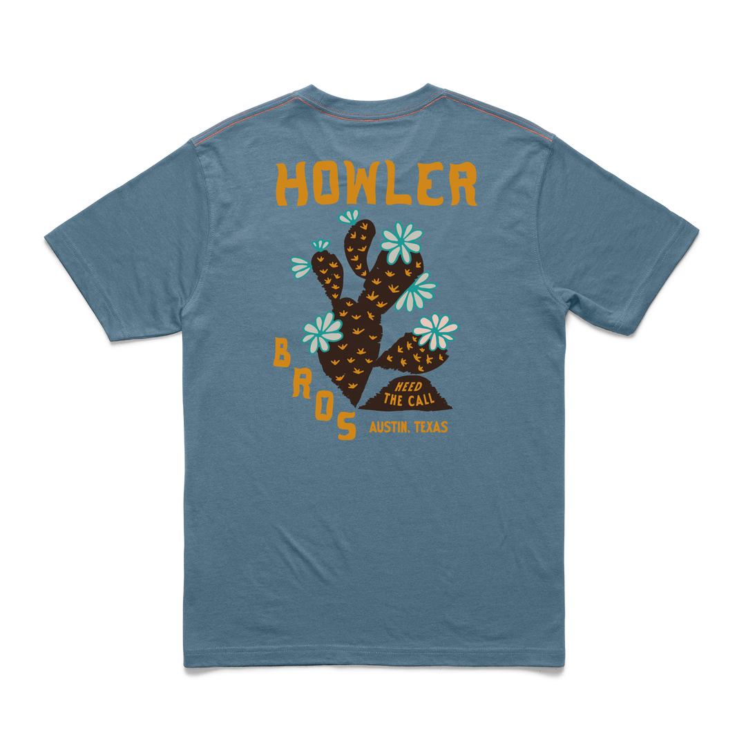 Howler Bros Cotton T-Shirt: Prickly Pear: Blue Horizon