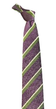 Seaward and Stearn Diagonal Stripe Tie: Dark Purple/Green/White