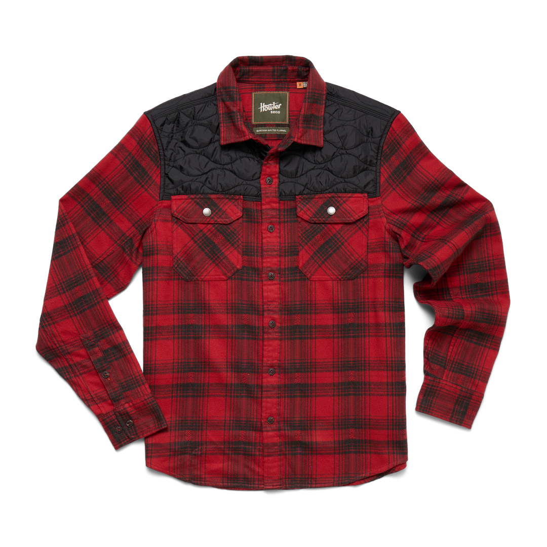 Howler Brothers Quintana Quilted Flannel - Big Barrett Plaid: Brick Red