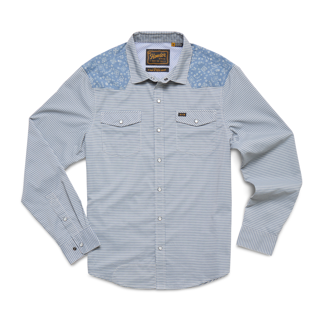 Howler Bros H Bar B Tech Longsleeve: Wild Blue: Blue Mirage