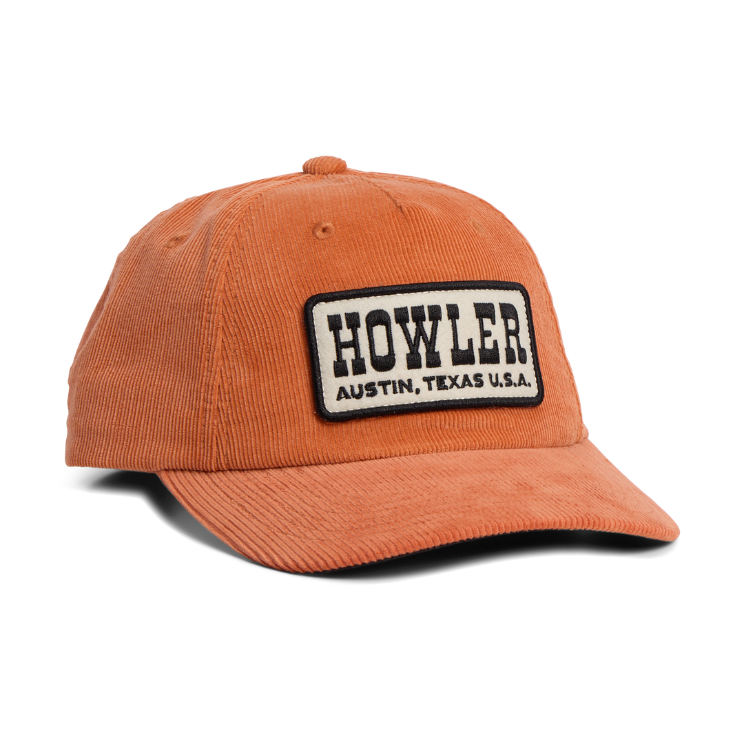Howler Bros Unstructured Snapback Hat - Howler Slab: Orange Corduory