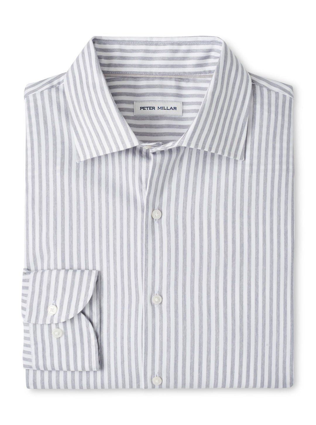 Peter Millar Cannon Crown Lite Cotton-Stretch Sport Shirt: Gale Grey