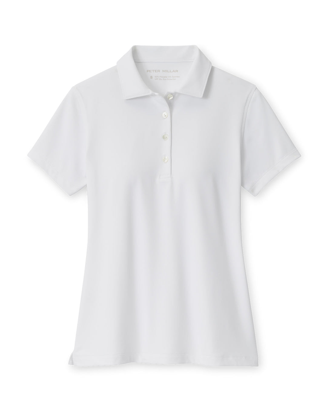 Peter Millar Ladies Short-Sleeve Button Polo: White