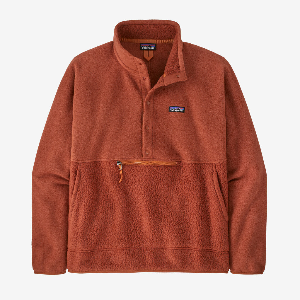 Patagonia Men's Retro Pile Half-Snap Fleece Pullover: Burnished Red
