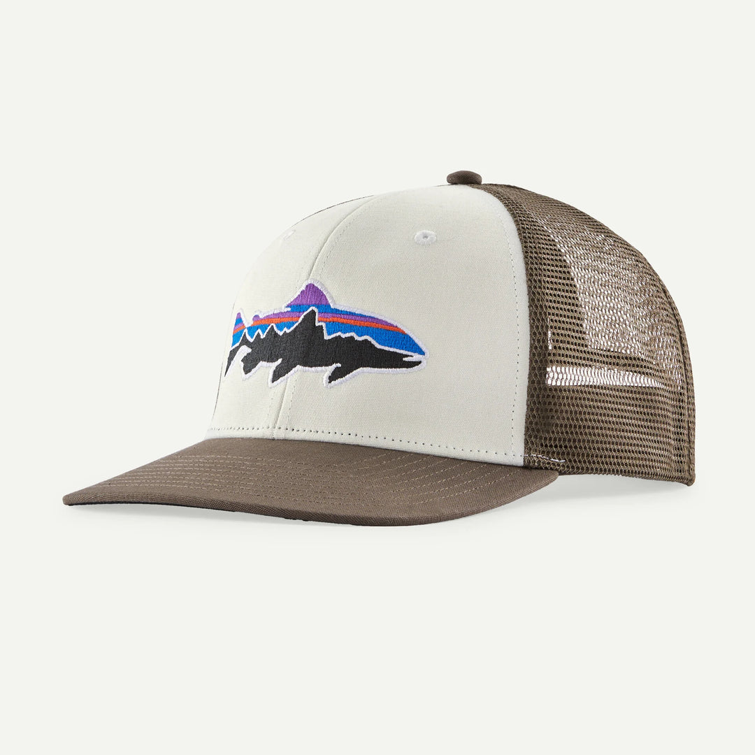 Patagonia Fitz Roy Trout Trucker: White w/ Marlow Brown