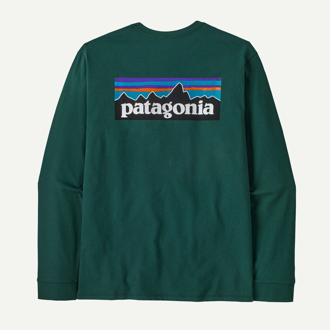 Patagonia Men's Long-Sleeved P-6 Logo Responsibili-Tee®: Cascade Green