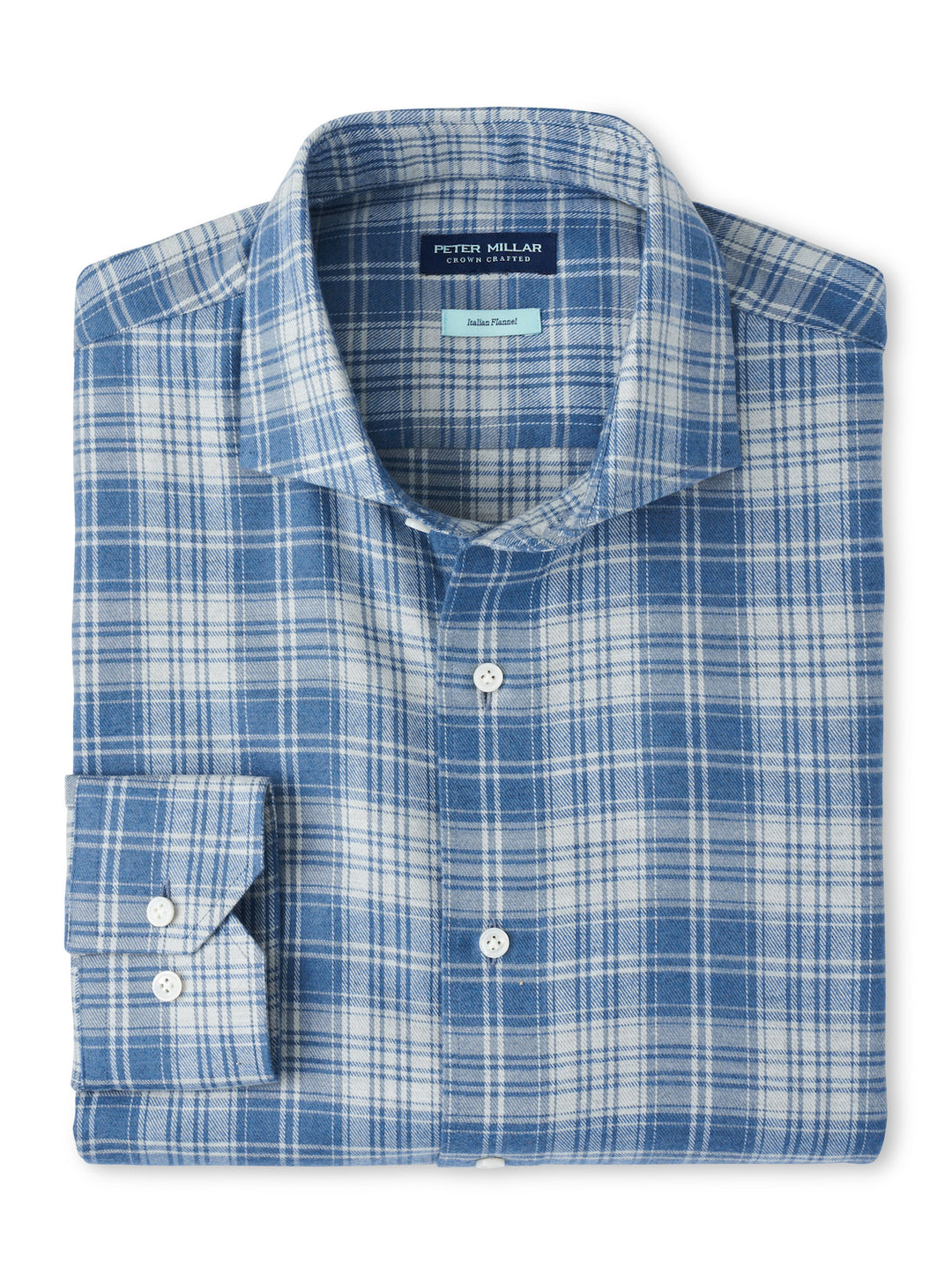 Peter Millar Riccia Italian Flannel Sport Shirt: Rain Cloud