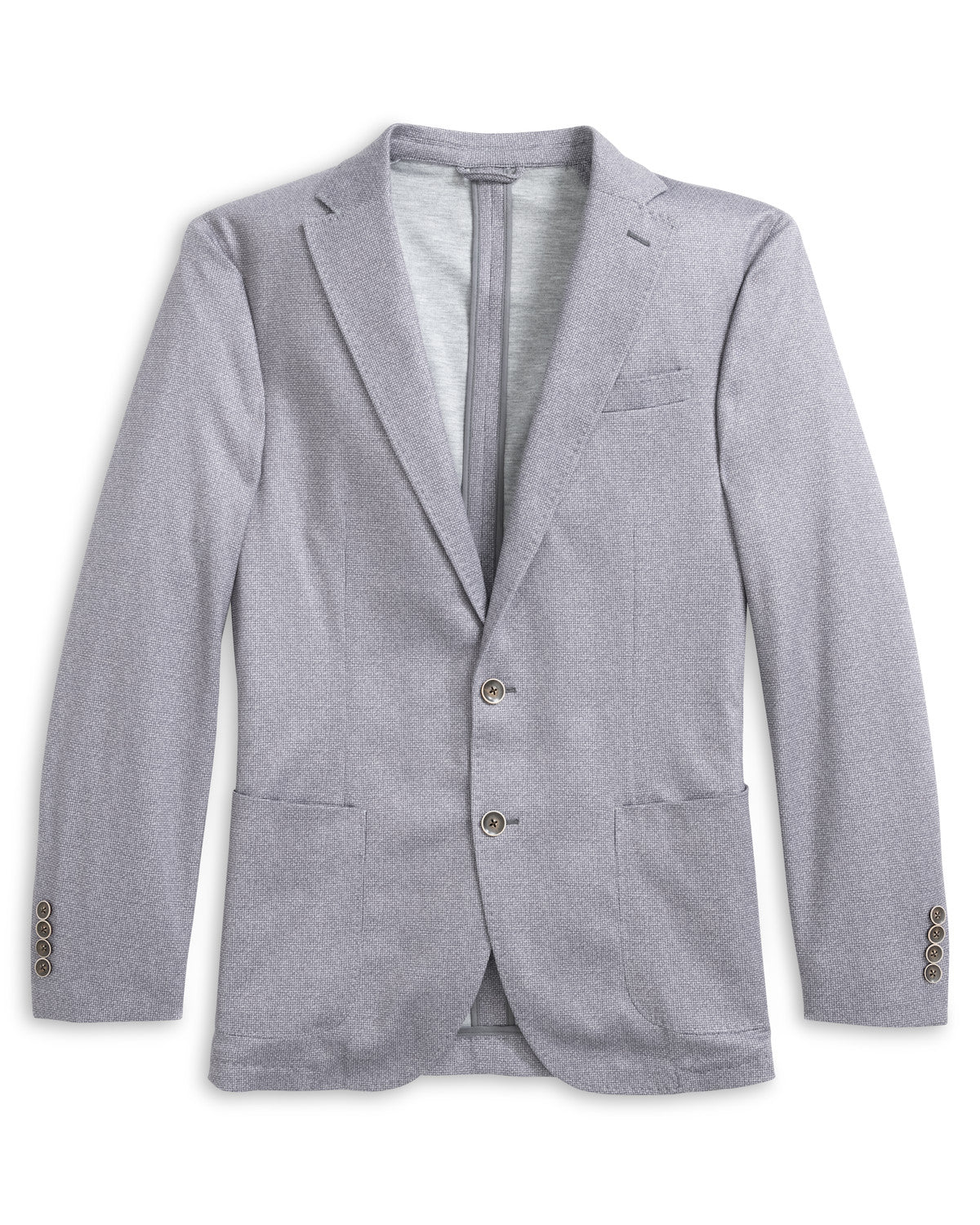 Textured grey Johnnie-O Besser sport coat, a versatile knit option for business casual and weekend wear.