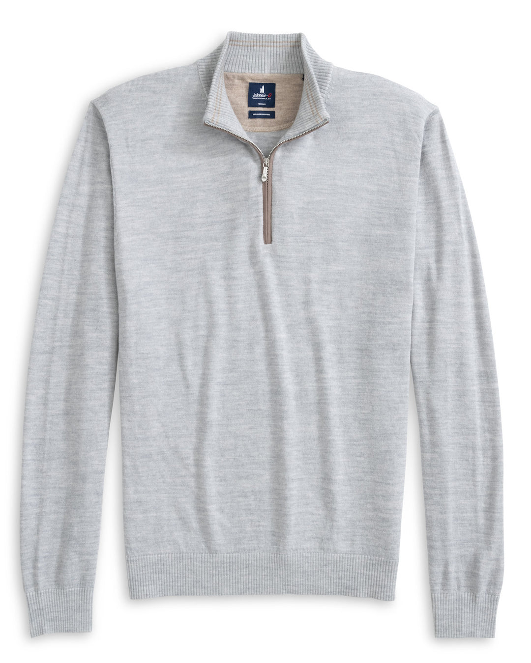 Johnnie-O Raynor Merino 1/4 Zip Sweater: Light Gray