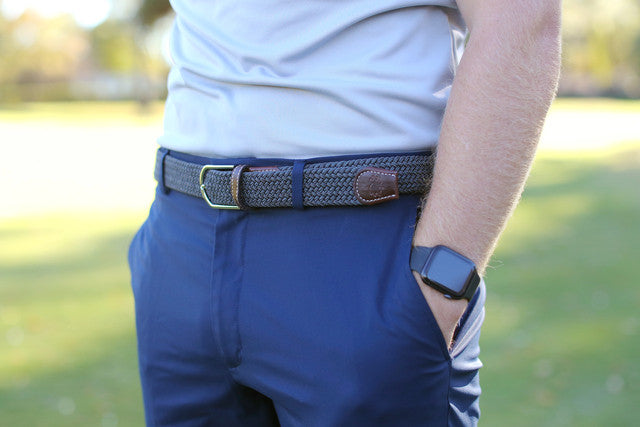 Roostas The Scottsdale Woven Elastic Stretch Belt: Grey