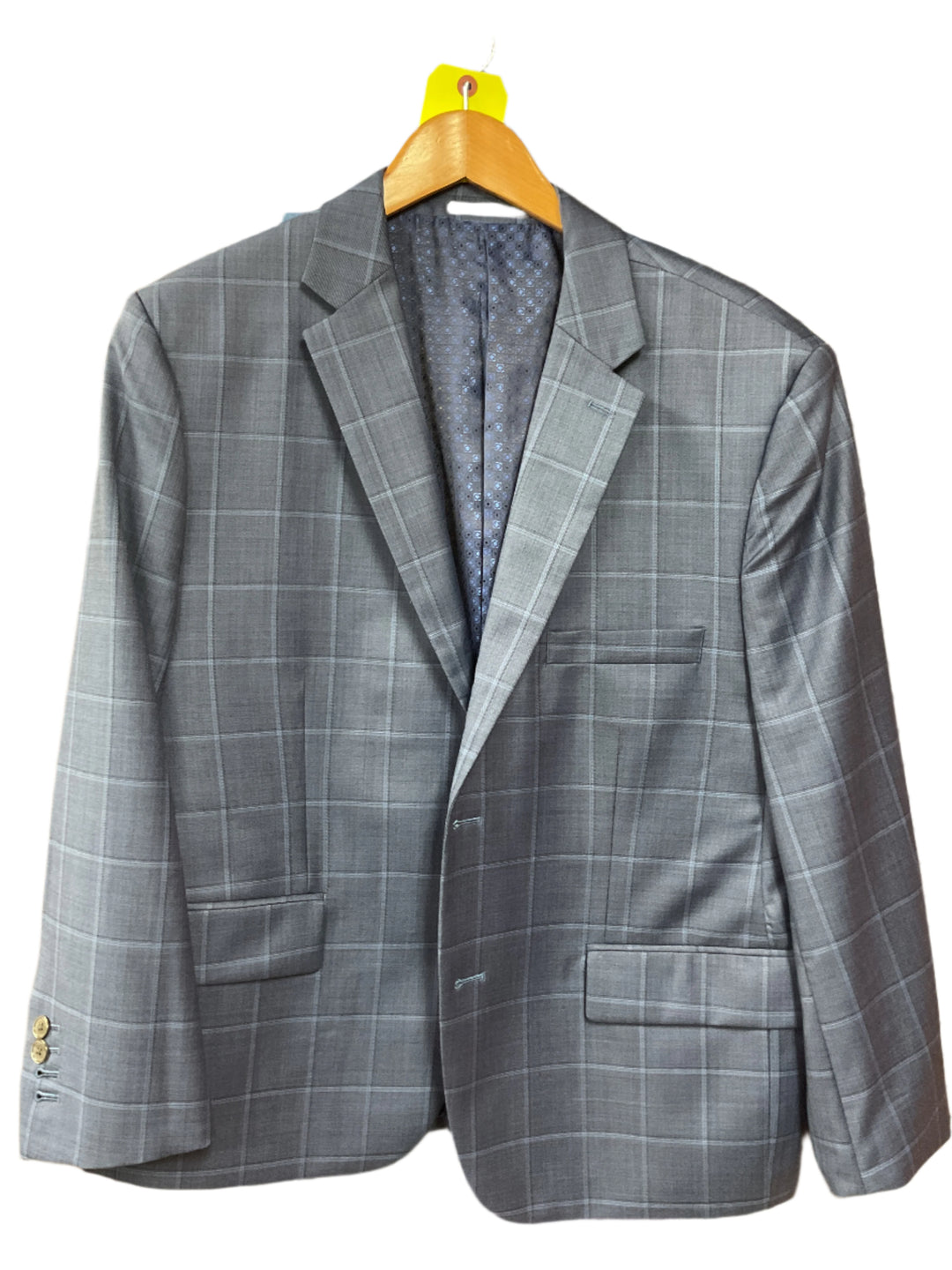 Stantt Blue and Charcoal Windowpane Sportcoat - 44S