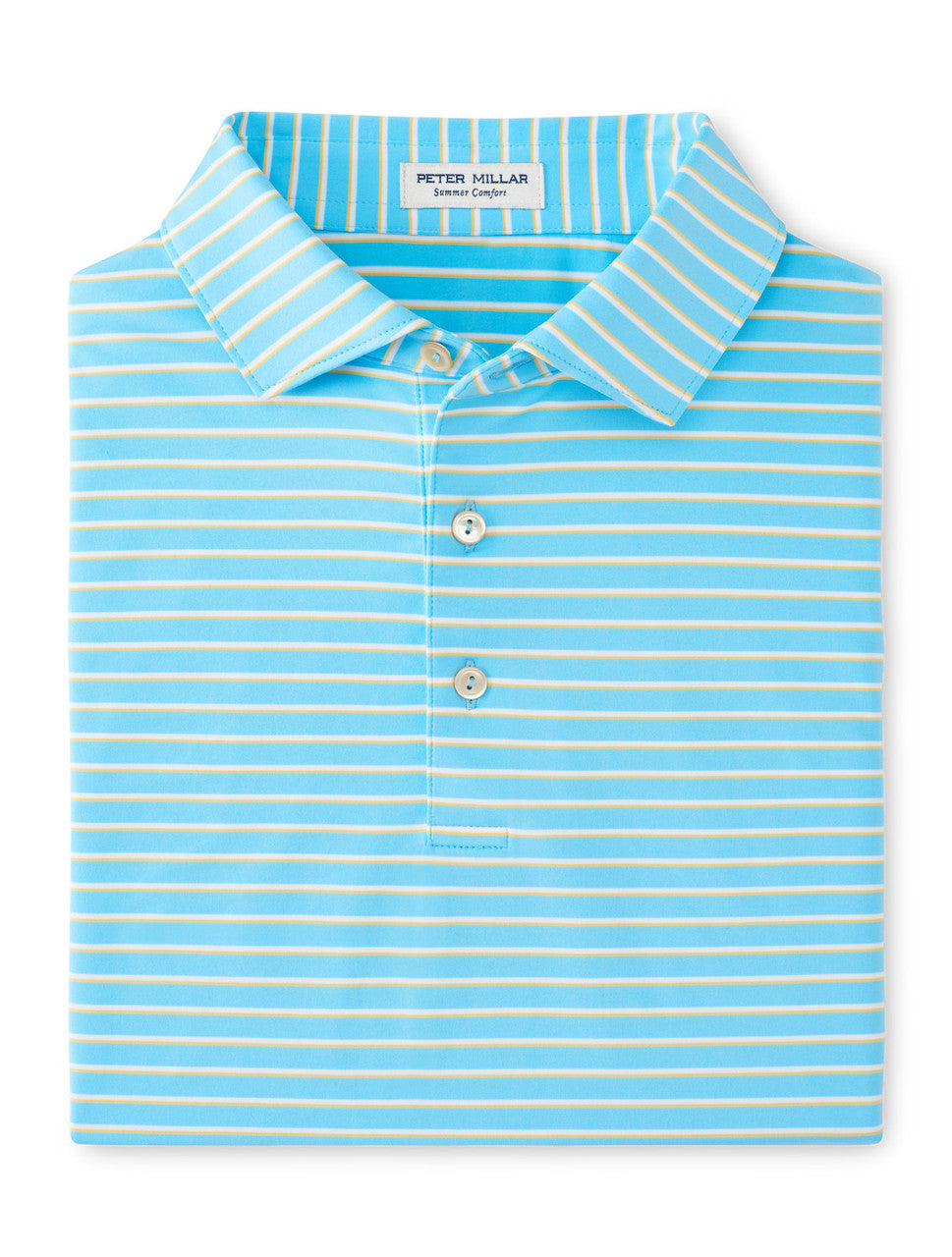 Peter Millar Dunnes Performance Jersey Polo: Maya Blue