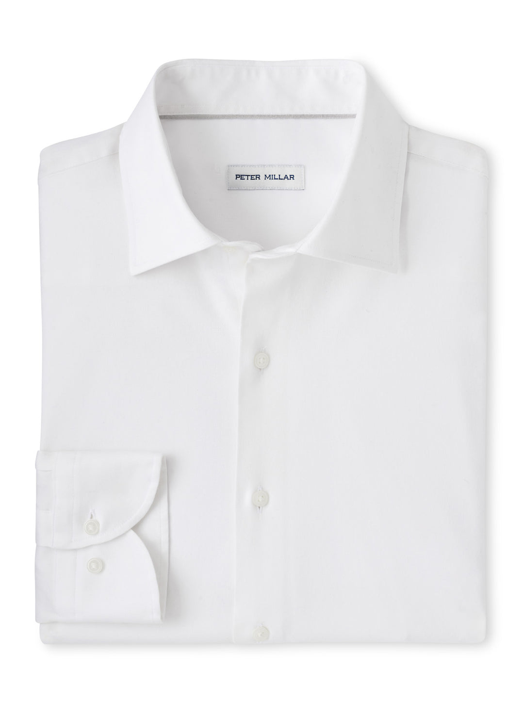 Peter Millar Campbell Perfect Pinpoint Cotton-Stretch Sport Shirt: White