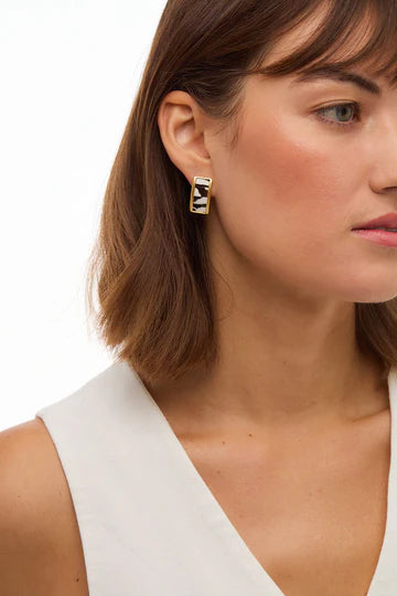 Brackish Rectangle Stud Earring: Sugar Loaf