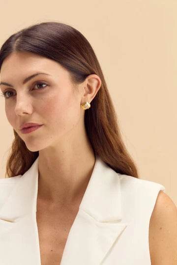 Brackish Cannonborough Gold Plated Stud Earring: Sterling Silver