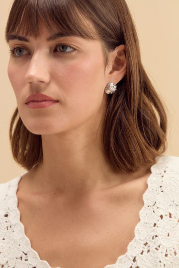 Brackish Cannonborough Rhodium Plated Stud Earring: Sterling Silver