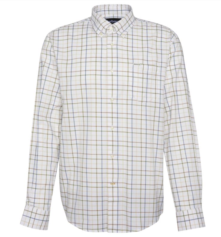 Barbour Caswell Tattersall Regular Fit Sport Shirt: Pine Green