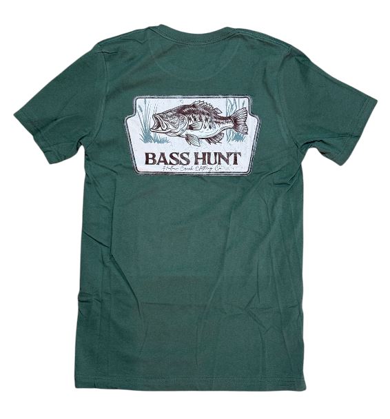 Hollow Creek Clothing Bass Hunt T-shirt: Duffle Green