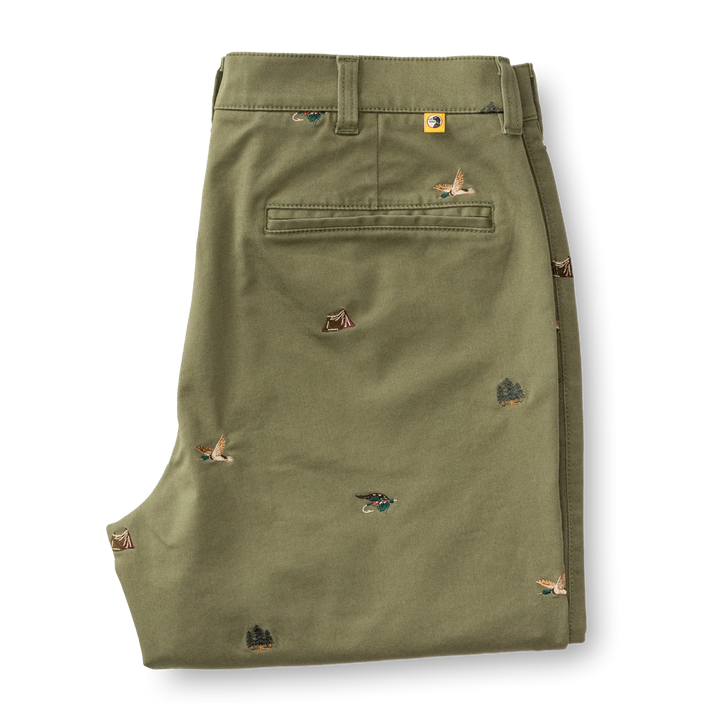 Duck Head Classic Fit Gold School Chino: Embroidered Olive