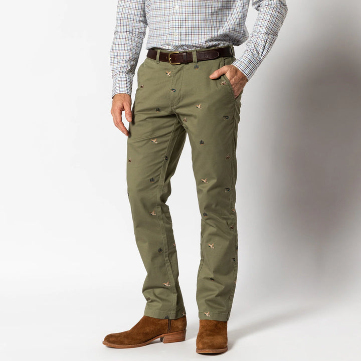 Duck Head Classic Fit Gold School Chino: Embroidered Olive