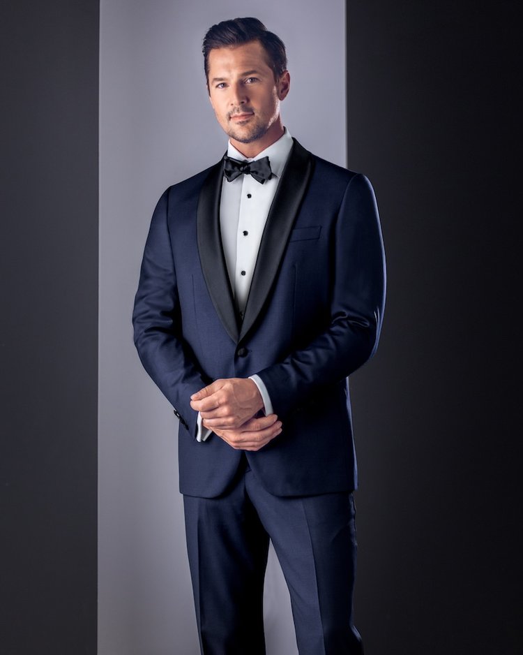 Maxdavoli Shawl Collar Tuxedo: Navy