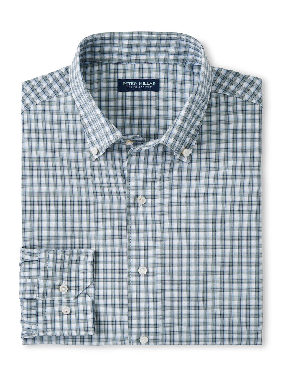 Peter Millar Cole Performance Poplin Sport Shirt: Sage Fog