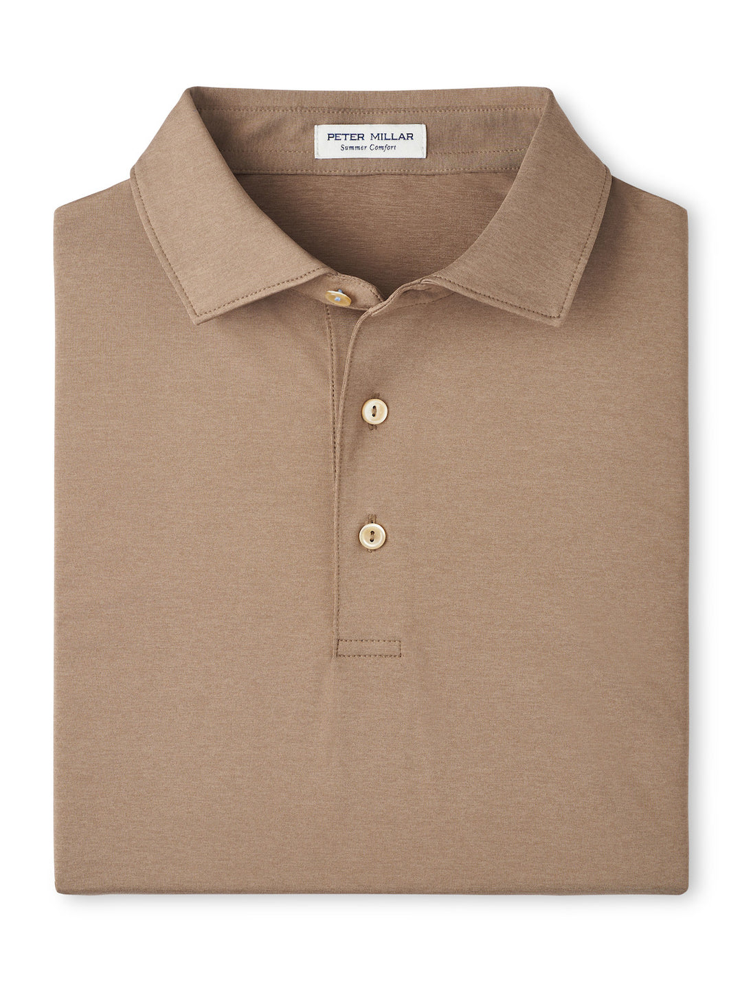 Peter Millar Solid Performance Jersey Polo: Poplar Brown