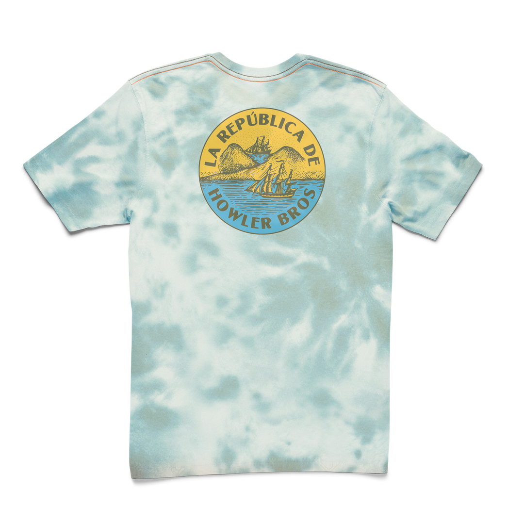 Howler Brothers La Republica T-Shirt: Light Blue Tie Dye