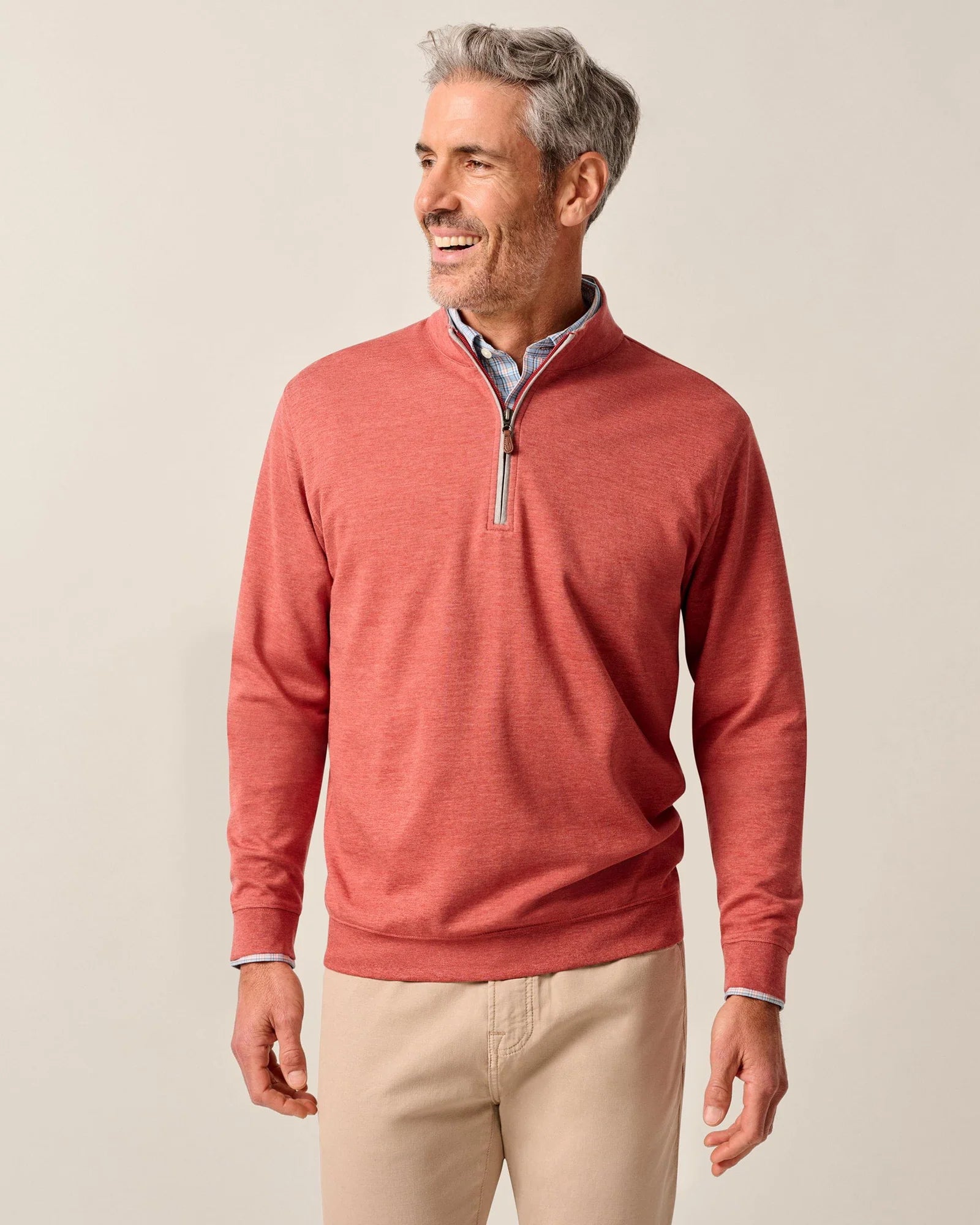 Johnnie-O Sully 1/4 Zip Pullover: Snapper – Craig Reagin Clothiers