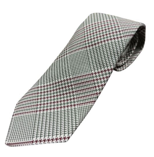 Craig Reagin Green Plaid with Maroon Tie