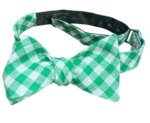 High Cotton Reynolds Linen Bow Tie Green