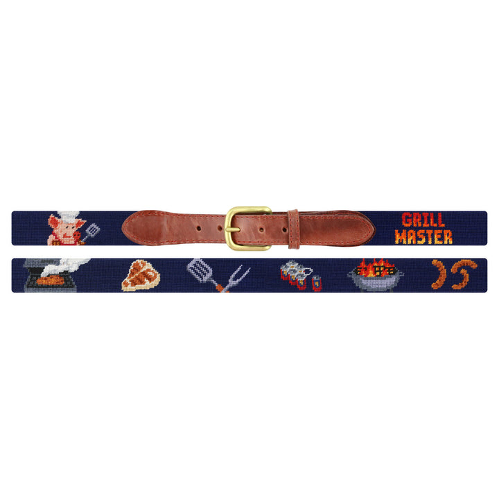 Smathers and Branson Grill Master Needlepoint Belt: Navy