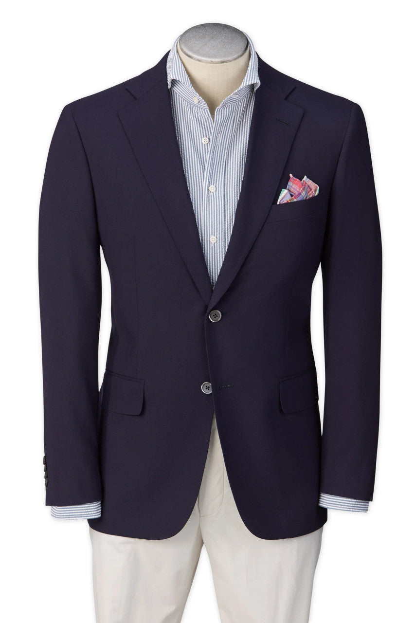 Hardwick 98% Wool/2% Lycra Slim Cut Blazer: Navy