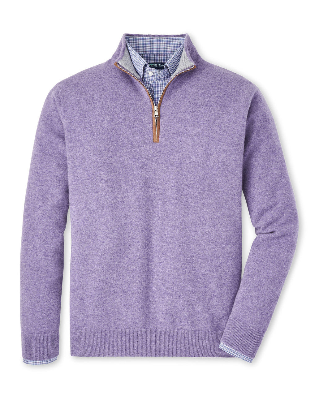 Peter Millar Crown Crafted Artisan Crafted Cashmere Flex Quarter-Zip: Lavender Fog