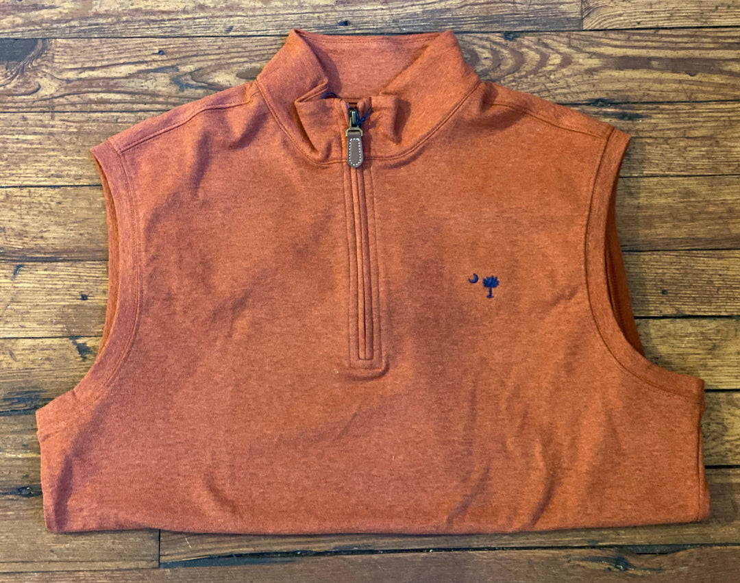 Craig Reagin Heathered 1/4 Zip Vest - Rust