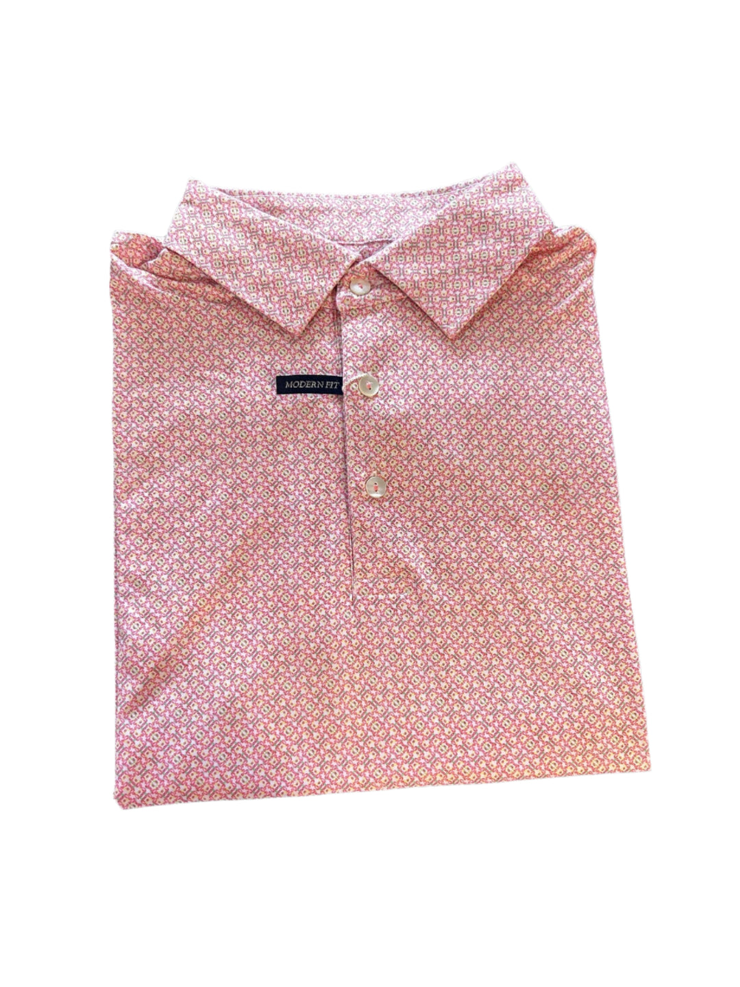 Danini Geometric Performance Golf Polo: Coral