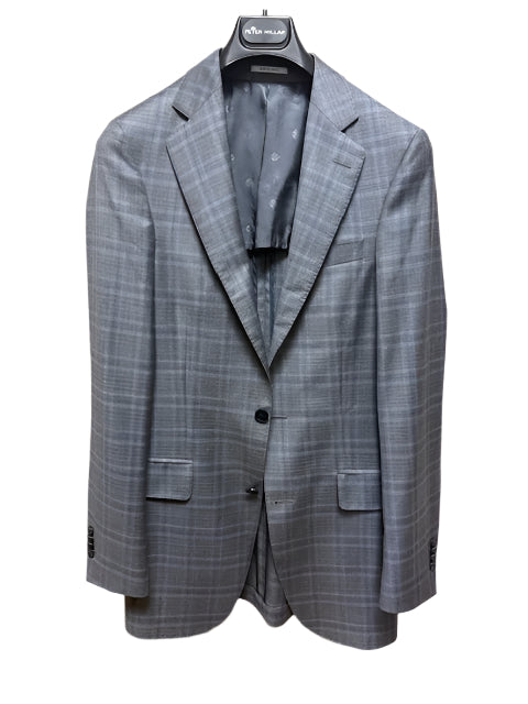 Peter Millar Gray and Blue Plaid Sportcoat - 36L