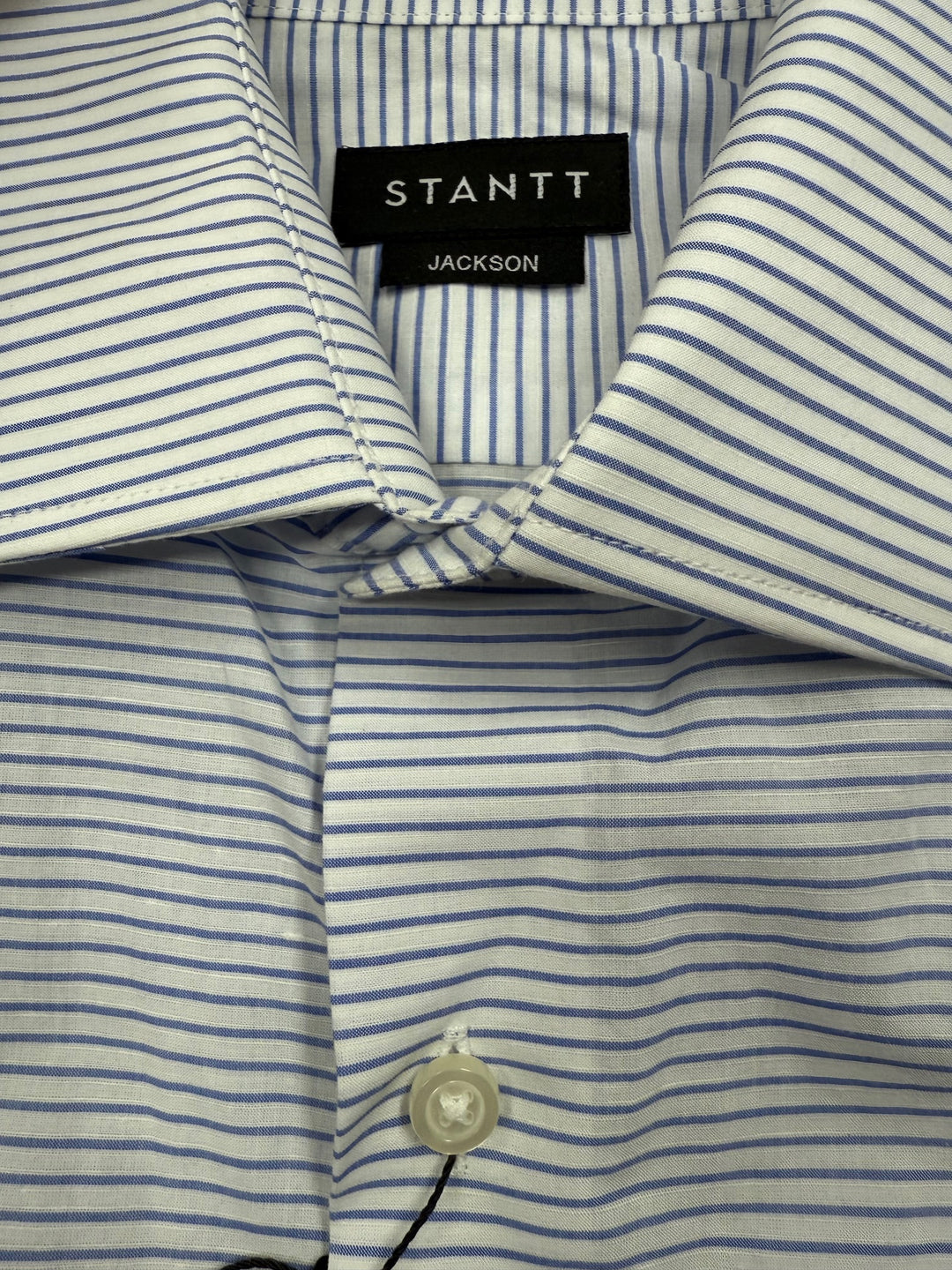 Stantt Cool Blue Horizontal Stripe Sport Shirt