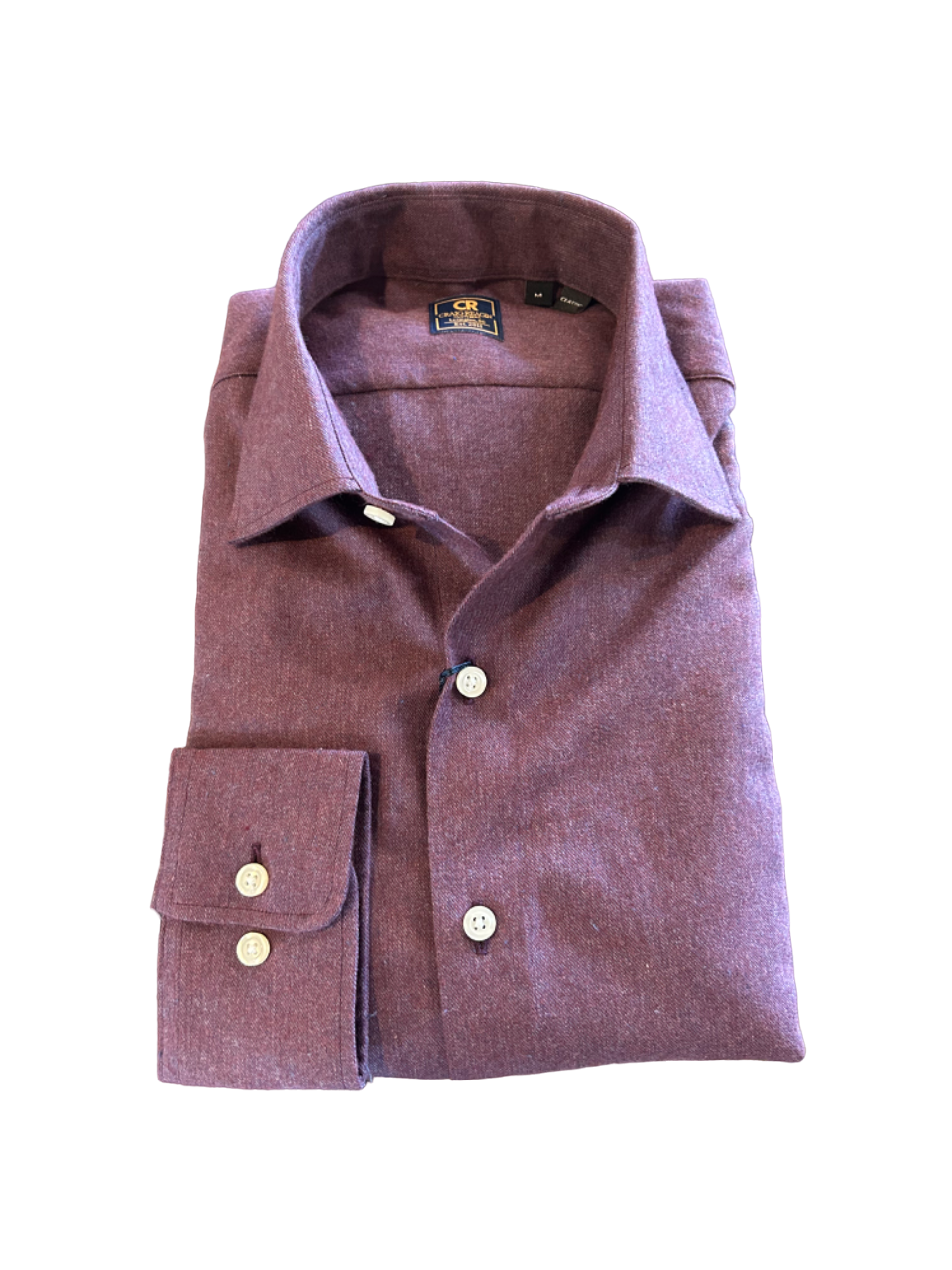 Stantt Brushed Eggplant Flannel Sport Shirt
