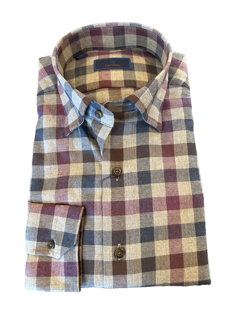 David Donahue Hidden Button Down: Gray/Merl