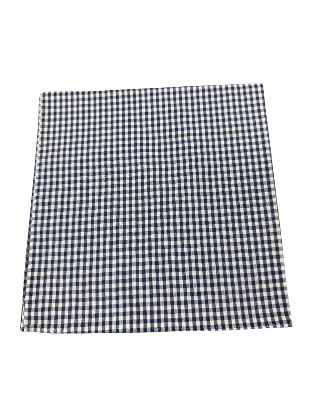 R Hanauer Pocket Square: Cotton Navy Gingham